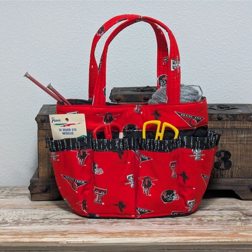 Hand Crafted Texas Tech Red Raiders Tote/Bingo Bag